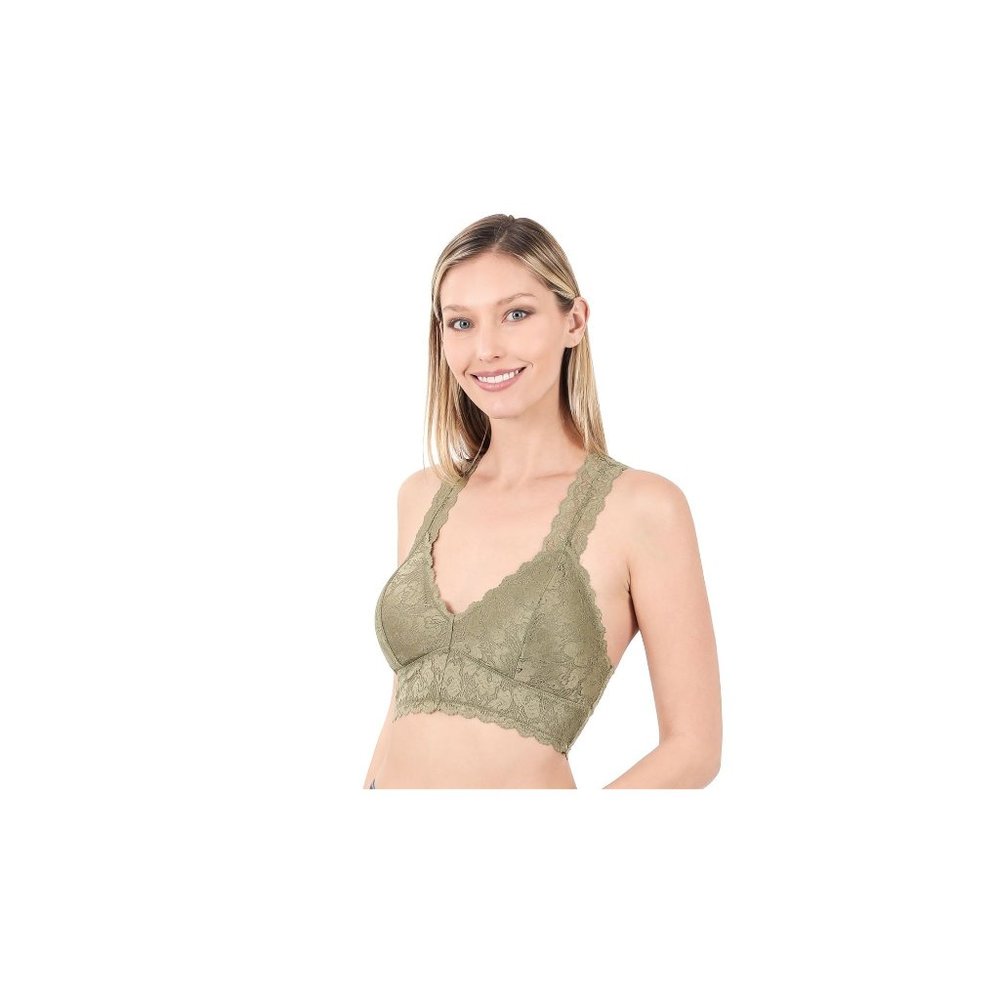 Zenana Stretch‎ lace hourglass back with removable bra pads